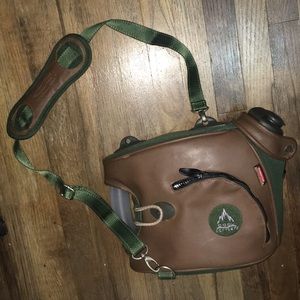 Camping water jug with  leather cover